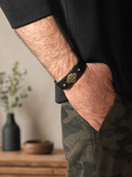Handmade Biker Leather Bracelet – Full Grain Italian Leather | UK Delivery £2.99 or Free Over £30